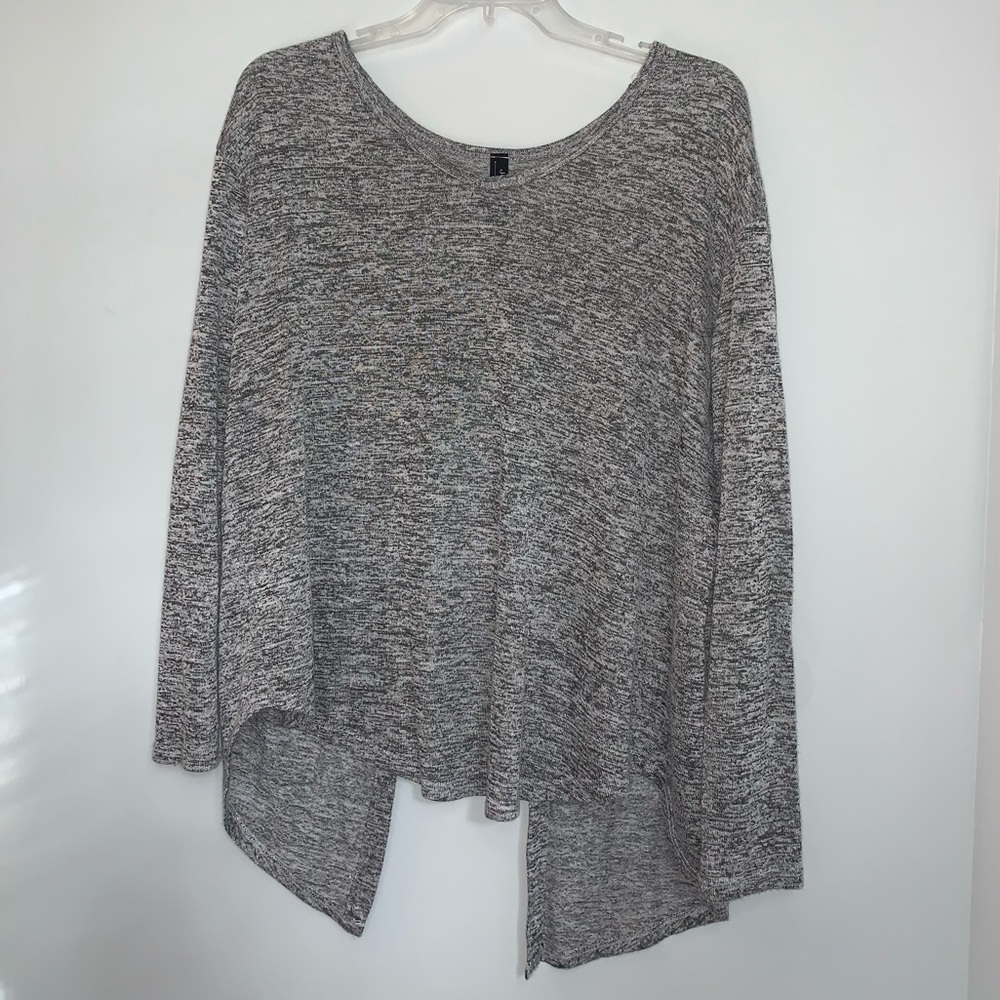 Jolie Brand Heather Gray Open Back Long Sleeve Top
